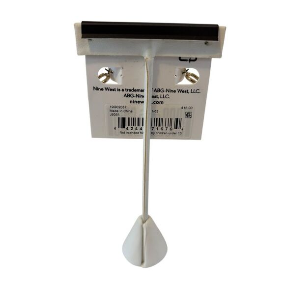 Nine West Bright Gold Double Hoop Earrings - Picture 4 of 5